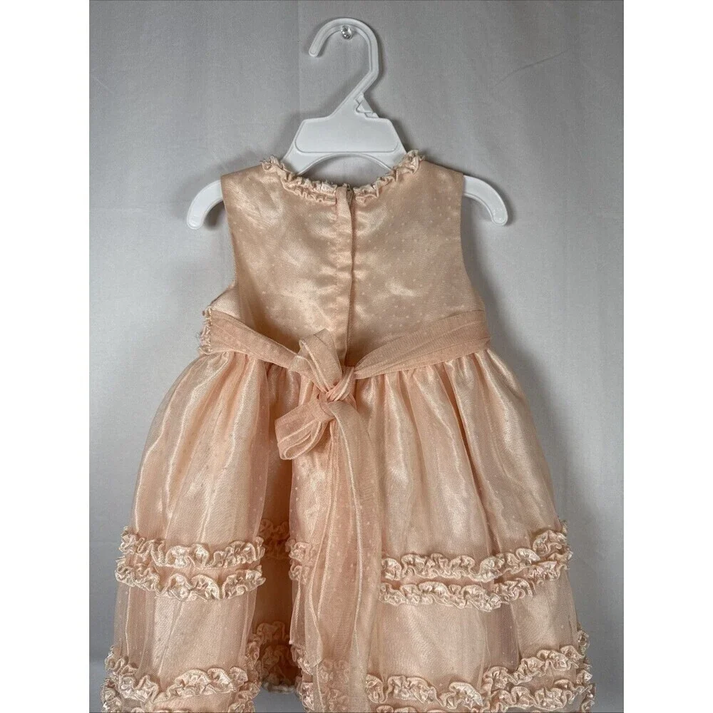 Love Girls Peach Ruffle Sleeveless Dress Size 9 M Preowned
